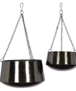 Grayson Lane 12-in W x 7-in H Black Metal Hanging Wall Planter - 2-Pack -GRAYSON LANE shop 330941173 AlternateImage5 l