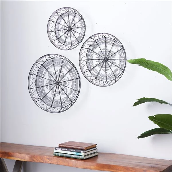 Grayson Lane 21.2-in H x 21.2-in W Eclectic Metal Wall Accent - Set of 3 2 Grayson Lane 21.2-in H x 21.2-in W Eclectic Metal Wall Accent - Set of 3 - Image 2