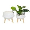 Grayson Lane 11.05-in W x 10.30-in H White Ceramic Planter - 2-Pack