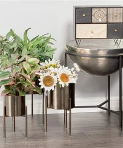 Grayson Lane 10-in W x 18-in H Black Metal Planter - 3-Pack -GRAYSON LANE shop 330941178 AlternateImage2 l