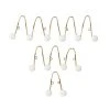 Grayson Lane Glam Gold/Pearl White Iron Decorative Zigzag Design Screw Wall Hooks - Set of 3