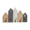 Grayson Lane Black/Grey MDF Skyline Decorative Screw Wall Hooks - Set of 1