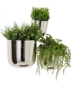 Grayson Lane 9-in W x 9-in H Silver Metal Hanging Planter - 3-Pack -GRAYSON LANE shop 330941188 AlternateImage5 l