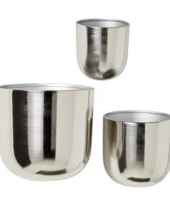 Grayson Lane 9-in W x 9-in H Silver Metal Hanging Planter - 3-Pack