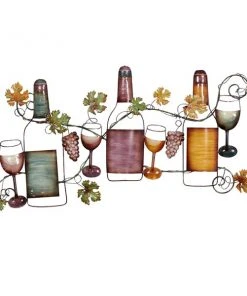 Grayson Lane 19-in H x 36-in W Traditional Metal Wine Wall Accent