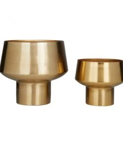 Grayson Lane 12.4-in W x 10.7-in H Gold Metal Planter - 2-Pack -GRAYSON LANE shop 330941198 AlternateImage5 l