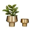 Grayson Lane 12.4-in W x 10.7-in H Gold Metal Planter - 2-Pack