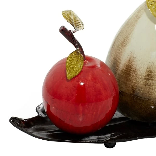 GRAYSON LANE Greyson Lane White/Red Classic Iron Decorative Fruit Bowl - Set of 1 3 GRAYSON LANE Greyson Lane White/Red Classic Iron Decorative Fruit Bowl - Set of 1 - Image 3