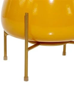 Grayson Lane 10.75-in W x 9.85-in H Yellow Metal Planter - 2-Pack -GRAYSON LANE shop 330941204 AlternateImage4 l