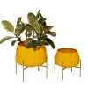 Grayson Lane 10.75-in W x 9.85-in H Yellow Metal Planter - 2-Pack