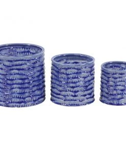 Grayson Lane 9-in W x 9-in H Blue Porcelain Planter - 3-Pack
