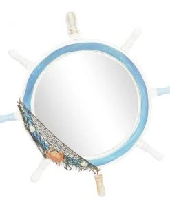 Grayson Lane 24.5-in L x 24.5-in W Round White Framed Wall Mirror