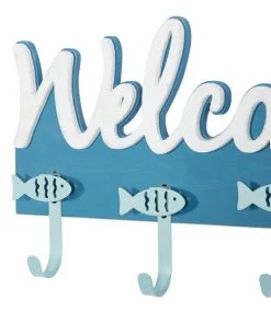 Grayson Lane Coral Blue Wood Fish-Themed Welcome Decorative 4 Screw Wall Hooks - Set of 1 7 Grayson Lane Coral Blue Wood Fish-Themed Welcome Decorative 4 Screw Wall Hooks - Set of 1 -GRAYSON LANE shop 330941211 AlternateImage3 l