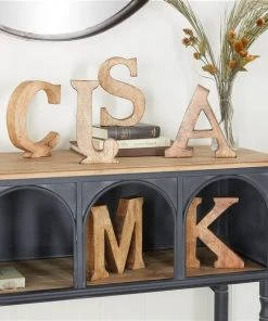 Grayson Lane Traditional Brown Mango Wood Finish Letters Sign - Set of 6 -GRAYSON LANE shop 330941214 AlternateImage3 l