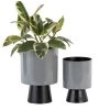 Grayson Lane 9.9-in W x 14.15-in H Grey Metal Planter