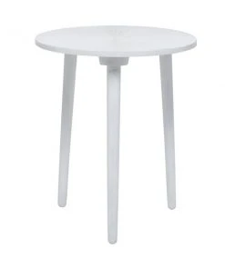 Grayson Lane White Wood Round End Table