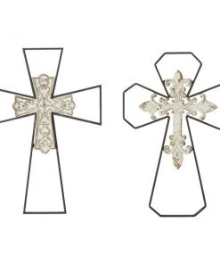 Grayson Lane 19.35-in H x 13-in W Traditional Metal Cross Wall Accent - Set of 2