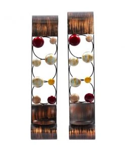 Grayson Lane Traditional 2 Candle Brown Metal Sconce Candle Holder - Set of 2