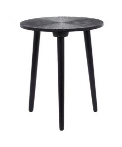 Grayson Lane Black Wood Round End Table