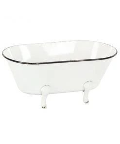 Grayson Lane 20-in W x 9-in H White Metal Planter