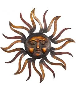 Grayson Lane 37-in H x 37-in W Rustic Metal Sun Wall Accent