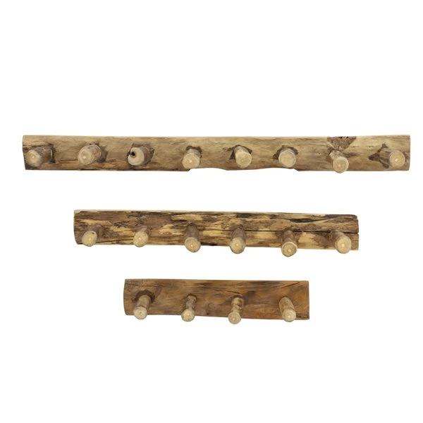 Grayson Lane Rustic Beige/Brown 3-Tier Teak Wood Decorative Shaker Peg Wall Hooks - Set of 3 1 Grayson Lane Rustic Beige/Brown 3-Tier Teak Wood Decorative Shaker Peg Wall Hooks - Set of 3