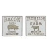 Grayson Lane 16.1-in H x 16.1-in W Farmhouse Metal Sign Wall Accent - Set of 2