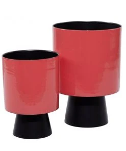 Grayson Lane 9.75-in W x 14.35-in H Red Metal Planter - 2-Pack -GRAYSON LANE shop 330941251 AlternateImage5 l