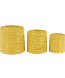 Grayson Lane 9-in W x 9-in H Yellow Clay Planter - 3-Pack