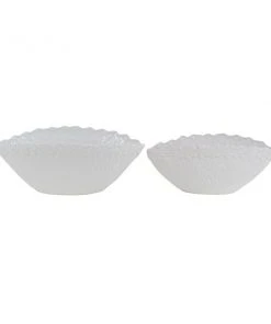 Grayson Lane 18-in W x 7-in H White Porcelain Planter - 2-Pack