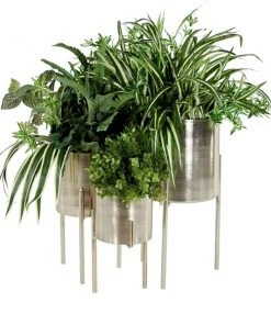 Grayson Lane 10-in W x 18-in H Silver Metal Planter - 3-Pack -GRAYSON LANE shop 330941273 AlternateImage5 l