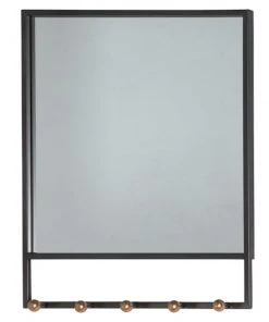 Grayson Lane 24-in L x 20-in W Square Black Framed Wall Mirror