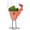 Grayson Lane 18.60-in W x 19.85-in H Pink Metal Planter