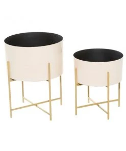 Grayson Lane 10.10-in W x 12.15-in H Peach Metal Planter - 2-Pack -GRAYSON LANE shop 330941276 AlternateImage5 l