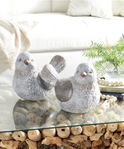 Grayson Lane 10-in x 13-in Grey Polystone Country Bird Garden Sculptures - Set of 2 -GRAYSON LANE shop 330941277 AlternateImage2 l