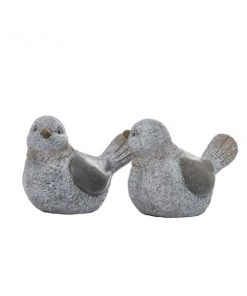 Grayson Lane 10-in x 13-in Grey Polystone Country Bird Garden Sculptures - Set of 2