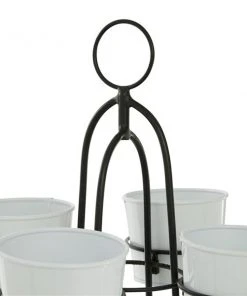 Grayson Lane 17.5-in W x 30-in H White Metal Planter -GRAYSON LANE shop 330941280 AlternateImage3 l