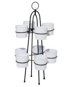 Grayson Lane 17.5-in W x 30-in H White Metal Planter