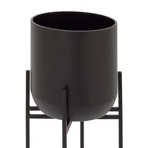 Grayson Lane 12-in W x 36-in H Black Metal Planter 3 Grayson Lane 12-in W x 36-in H Black Metal Planter - Image 3