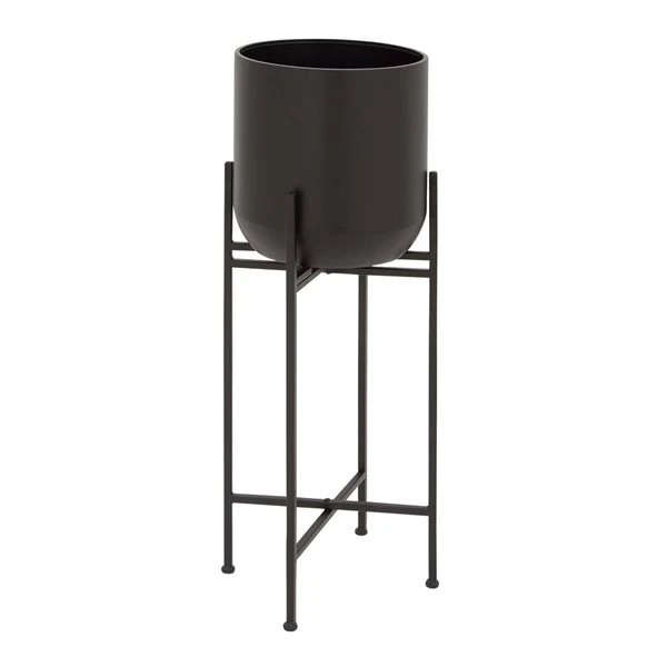 Grayson Lane 12-in W x 36-in H Black Metal Planter 1 Grayson Lane 12-in W x 36-in H Black Metal Planter
