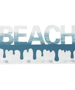 Grayson Lane Blue/White Beach Wood Decorative 4 Shaker Peg - Set of 1