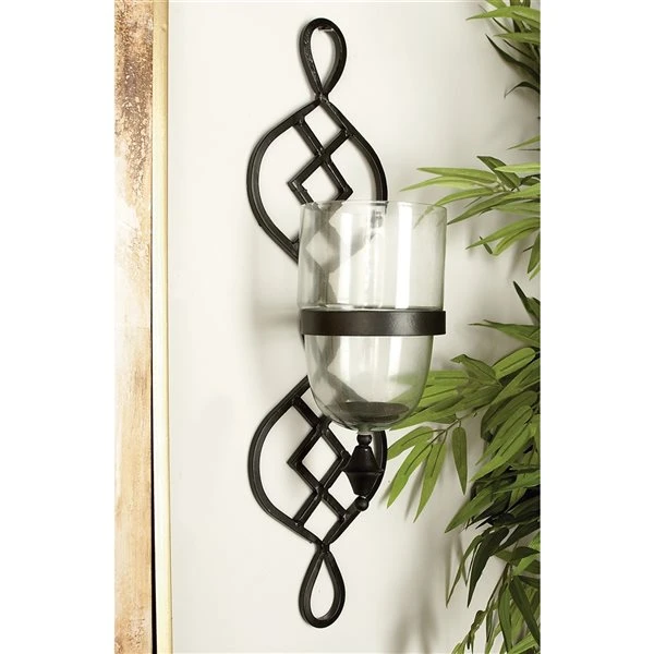 Grayson Lane 1 Candle Black Metal Sconce Candle Holder 2 Grayson Lane 1 Candle Black Metal Sconce Candle Holder - Image 2