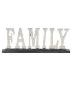 Grayson Lane Glam Silver Marble/Aluminum Family Decorative Sign