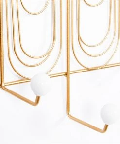 Grayson Lane Glam Gold/Pearl White Iron Decorative Falling Loop Design Screw Wall Hooks - Set of 3 -GRAYSON LANE shop 330941304 AlternateImage3 l