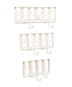 Grayson Lane Glam Gold/Pearl White Iron Decorative Falling Loop Design Screw Wall Hooks - Set of 3 -GRAYSON LANE shop 330941304 AlternateImage5 l