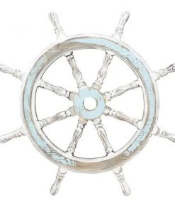 Grayson Lane 24-in H x 24-in W Coastal Wood Ship Wheel Wall Accent