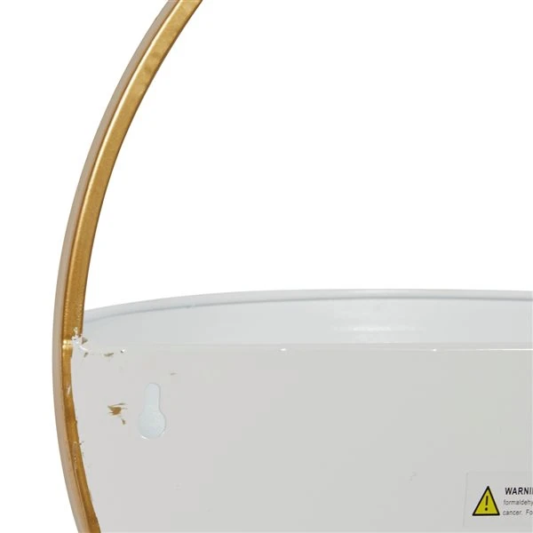 Grayson Lane 12.25-in W x 12.2-in H White Metal Hanging Wall Planter - 3-Pack 5 Grayson Lane 12.25-in W x 12.2-in H White Metal Hanging Wall Planter - 3-Pack - Image 5