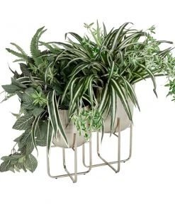 Grayson Lane 10-in W x 16-in H Silver Metal Planter - 2-Pack -GRAYSON LANE shop 330941319 AlternateImage5 l