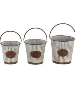 Grayson Lane 12-in W x 20-in H Silver Metal Planter - 3-Pack -GRAYSON LANE shop 330941320 AlternateImage5 l