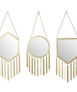 Grayson Lane Irregular Gold Framed Wall Mirror - Set of 3